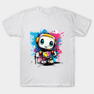 Cute cartoon Robot. Funny cyborg. T-Shirt